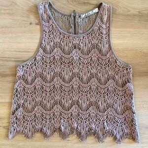 Chloe K Purple Lace Sleeveless Top Size L